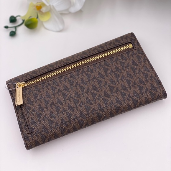 Michael Kors Trifold Wallet Signature Brown - Picture 2 of 12
